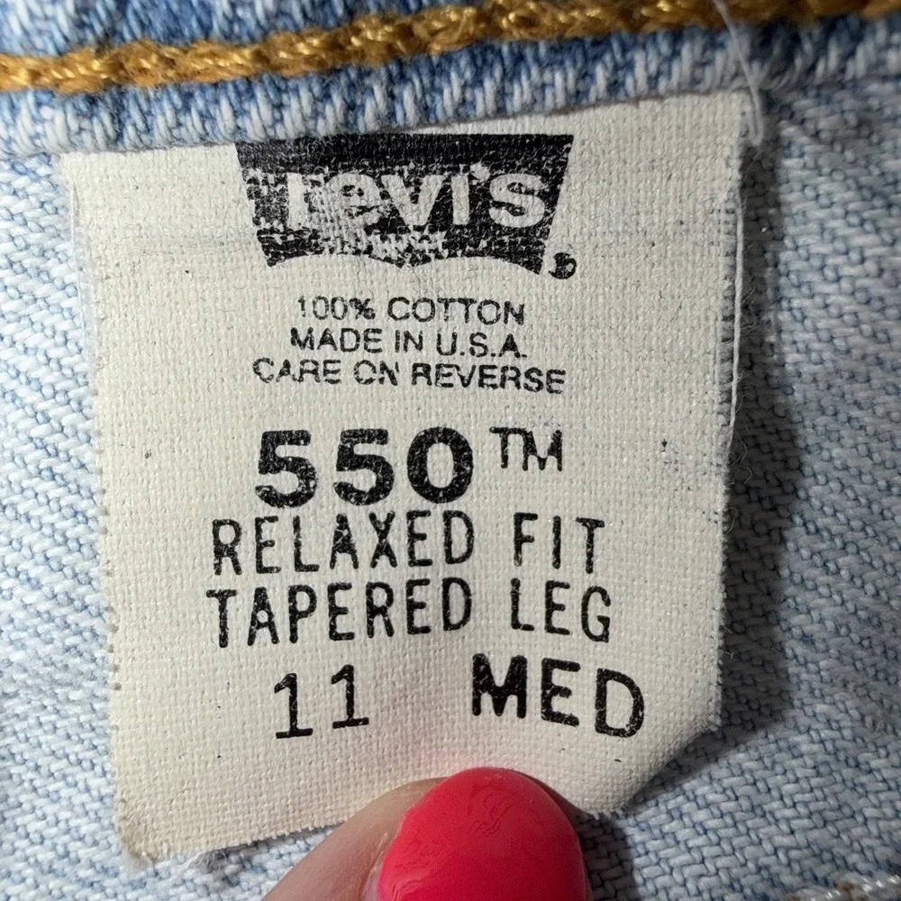 Vintage Levi's 550 Light Wash Relaxed‎ Fit Taper Womens Size 11 Med 28x30